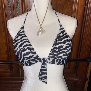 Victoria's Secret Black and White Zebra Print  Swim Top